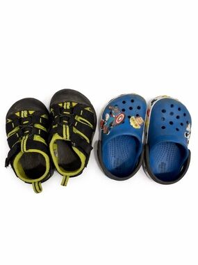 Toddler crocs and keens bundle